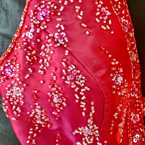 Precious Formals unique crimson gown - Picture 4 of 8